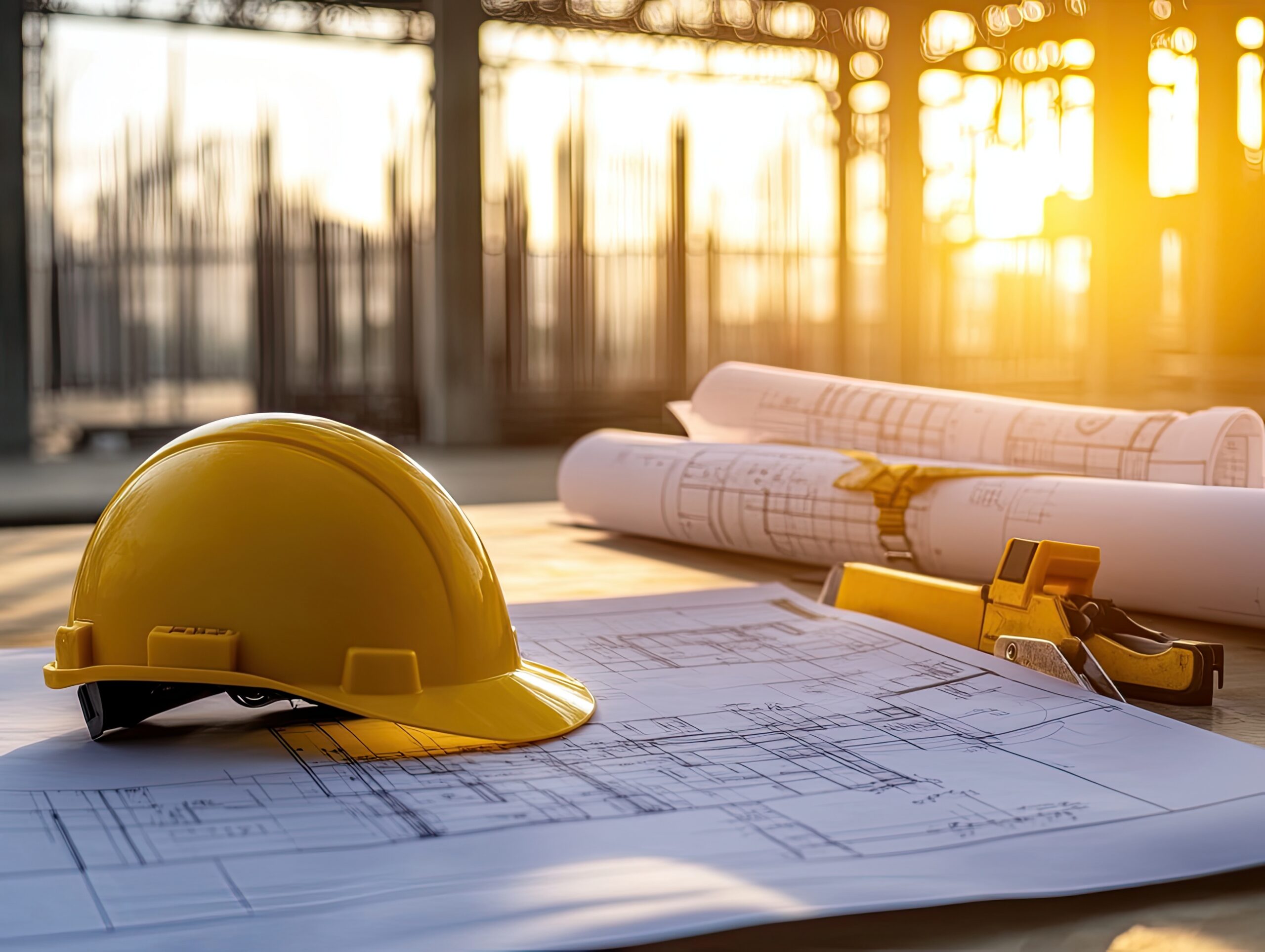 Construction Site with Blueprints